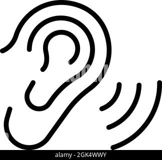 Vecteur de contour de l'icône d'articulation Kid. Développement de la parole. Bouche à paroles Illustration de Vecteur