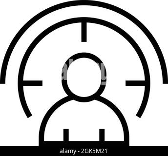 Vecteur de contour de l'icône de balayage des visages. Reconnaissance de la numérisation. ID biométrique Illustration de Vecteur
