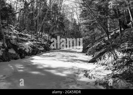 Surgelé au-dessus du canal de Shubenacadie au milieu de l'hiver Banque D'Images