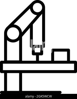 Vecteur de contour d'icône de robot industriel. Branche de l'industrie. Main d'usine Illustration de Vecteur