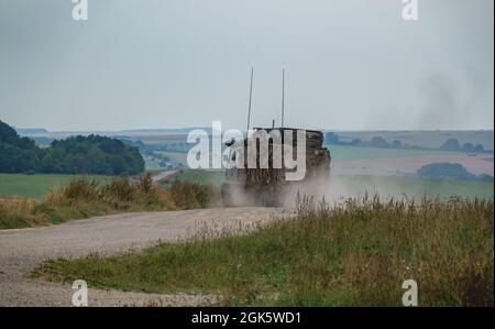 Armée britannique Hagglands Bandvagn 206 Bv206 en action sur un exercice militaire Wiltshire UK Banque D'Images