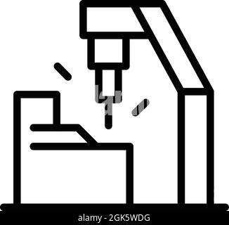 Vecteur de contour de l'icône de fabrication de masse. Production en usine. Assemblage industriel Illustration de Vecteur