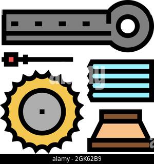 illustration vectorielle de la couleur des pièces de rechange de la manutention et du concasseur Illustration de Vecteur