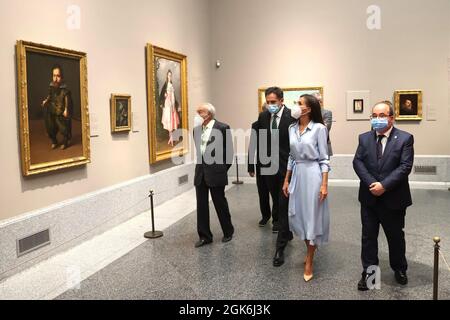 Espagne. 13 septembre 2021. La reine Letizia d'Espagne assiste à l'ouverture de l'exposition "quarante ans d'amitié. Dons de la Fondation amis du Musée du Prado au Musée du Prado le 13 septembre 2021 à Madrid, Espagne. Photo par Archie Andrews/ABACAPRESS.COM crédit: Abaca Press/Alay Live News Banque D'Images