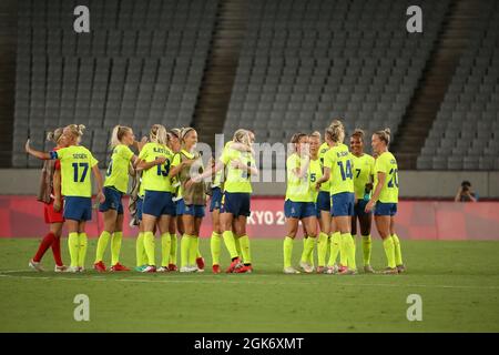 21 JUILLET 2021 - TOKYO, JAPON: La Suède remporte son match d'ouverture 3-0 contre les États-Unis au stade de Tokyo pendant les Jeux Olympiques de Tokyo 2020 WO Banque D'Images