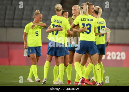 21 JUILLET 2021 - TOKYO, JAPON: La Suède remporte son match d'ouverture 3-0 contre les États-Unis au stade de Tokyo pendant les Jeux Olympiques de Tokyo 2020 WO Banque D'Images