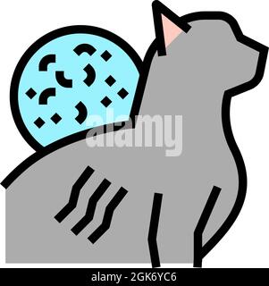 illustration vectorielle de l'icône de couleur de la maladie de rayure de chat Illustration de Vecteur