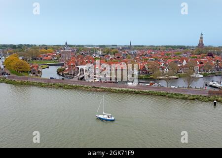 Aérienne de la ville Enkhuizen aux pays-Bas Banque D'Images