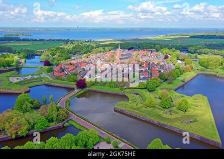 Aérienne de la ville de Naarden aux pays-Bas Banque D'Images