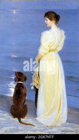 Soirée d'été à Skagen par Peder Severin Krøyer (1851-1909), huile sur toile, 1892 Banque D'Images