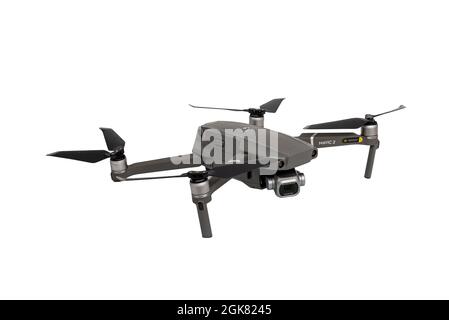 Riga, Lettonie - 24 mars 2021 : DJI Mavic 2 Pro avec Drone Hasselblad pour la réalisation de photos et de vidéos de contenus 4K, gros plan Banque D'Images