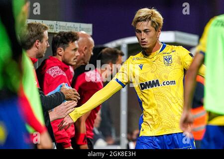 ANVERS, BELGIQUE - SEPTEMBRE 13 : Yuma Suzuki de STVV lors du match Jupiler Pro League entre K. Beerschot V.A. et STVV à l'Olympich Stadion le 13 septembre 2021 à Anvers, Belgique (photo de Jeroen Meuwsen/Orange Pictures) Banque D'Images