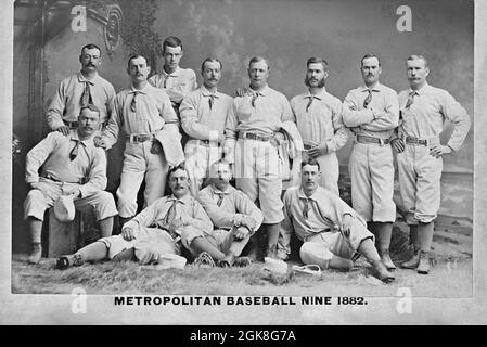 New York Metropolitan Baseball Nine, 1882. Banque D'Images