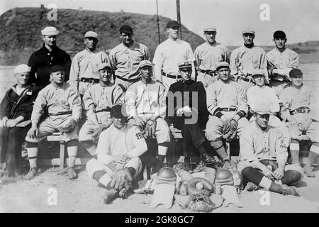 École de formation navale, équipe de baseball, 1917. Banque D'Images