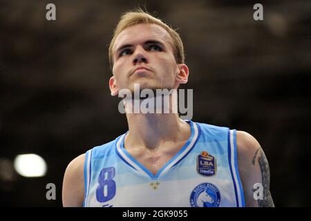 Naples, Italie. 13 septembre 2021. AMAS Vélicka joueur de Gevi Napoli, pendant le match de basket-ball SuperCoppa entre Gevi Napoli vs Germani Brescia, résultat final 74 - 81, match joué à Palabarbuto à Naples. Naples, Italie, le 13 septembre 0221. (Photo par Vincenzo Izzo/Sipa USA) crédit: SIPA USA/Alay Live News Banque D'Images