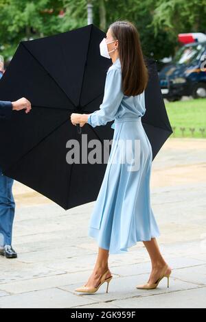 Madrid, Madrid, Espagne. 13 septembre 2021. La reine Letizia d'Espagne assiste à l'ouverture de l'exposition ''˜quarante ans d'amitié. Dons de la Fondation des amis du Musée du Prado au Musée du Prado le 13 septembre 2021 à Madrid, Espagne (Credit image: © Jack Abuin/ZUMA Press Wire) Banque D'Images