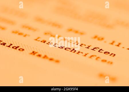 Relevé de compte, Lastschrift, débit, Autriche Banque D'Images