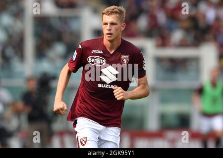 Turin, Italie. 12 septembre 2021. David Zima de Torino Calcio lors de la série Un match de football 2021/2022 entre le FC Torino et le US Salernitana au Stadio Olimpico Grande Torino à Turin (Italie), le 12 septembre 2021. Photo Giuliano Marchisciano/Insidefoto Credit: Insidefoto srl/Alay Live News Banque D'Images