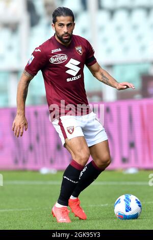 Turin, Italie. 12 septembre 2021. Ricardo Rodriguez de Torino Calcio en action pendant la série Un match de football 2021/2022 entre Torino FC et US Salernitana au Stadio Olimpico Grande Torino à Turin (Italie), le 12 septembre 2021. Photo Giuliano Marchisciano/Insidefoto Credit: Insidefoto srl/Alay Live News Banque D'Images