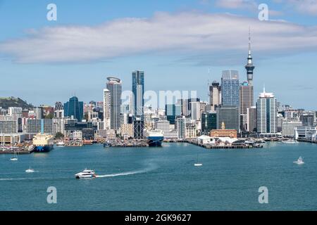 Ville d'Auckland et port, Nouvelle-Zélande, Banque D'Images