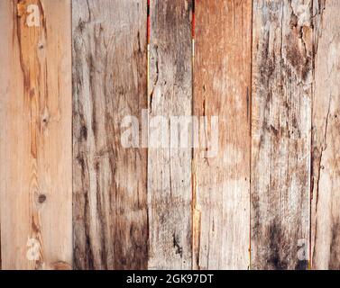 Surface érodée par le temps, la collection de vieux bois rouge arrière-plan ou texture. Banque D'Images