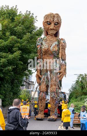 12 septembre 2021. Nairn, Highlands, Écosse, Royaume-Uni. C'est LA TEMPÊTE - "les océans sont en hausse, et il en est de même DE LA TEMPÊTE. Des makers de Big Man Walking vient un f Banque D'Images