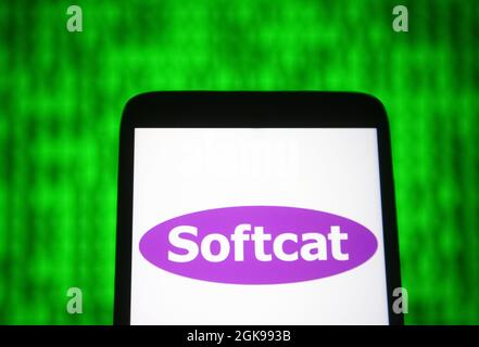 Ukraine. 13 septembre 2021. Dans cette illustration, un logo Softcat apparaît sur l'écran d'un smartphone. (Photo de Pavlo Gonchar/SOPA Images/Sipa USA) crédit: SIPA USA/Alay Live News Banque D'Images