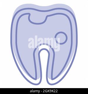 Vecteur d'icône de la dent creuse - style bicolore - illustration simple, contour modifiable, vecteur de modèle de conception, idéal pour les impressions, les affiches, publicités, Illustration de Vecteur