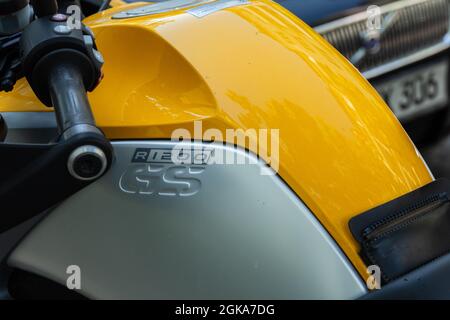 Vue détaillée d'une moto BMW R 1200 GS Banque D'Images