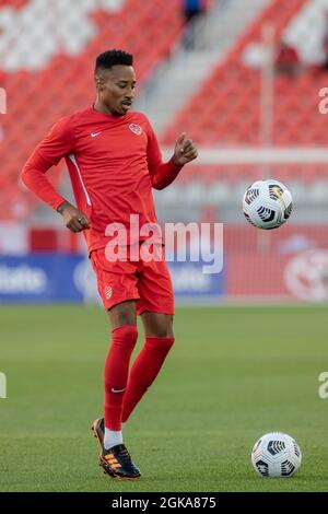 Toronto, Canada, le 8 septembre 2021 : Mark-Anthony Kaye d'équipe Canada pendant l'échauffement avant le match de qualification de la coupe du monde 2022 de la CONCACAF contre l'équipe El Salvador à BMO Field, à Toronto, au Canada Banque D'Images