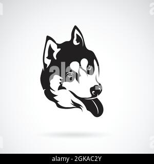 Image vectorielle d'un chien husky sibérien sur fond blanc Illustration de Vecteur