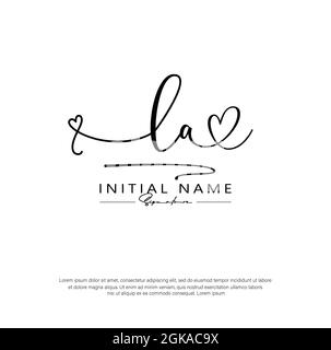 L A LETTRE initiale écriture manuscrite et logo de signature. Logo original du vecteur de beauté .mode, boutique, floral et botanique Illustration de Vecteur