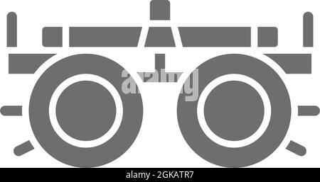 Appareil pour sélection de lunettes, lentilles, dioptries icône grise. Illustration de Vecteur