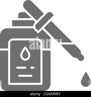 Médecine vectorielle, gouttes pour la vue icône grise. Illustration de Vecteur