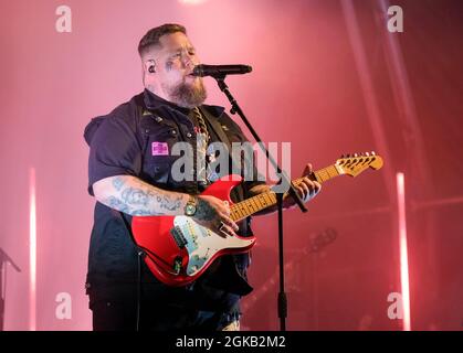 Rory Charles Graham aka Rag'n'Bone Man qui se déroule au Cambridge Club Festival 2021 à Childerley Orchard le 10 septembre 2021, à Cambridge, en Angleterre Banque D'Images