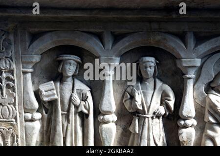 Purevoy Monument detail, St. Michael et All Angels Church, Fenny Drayton, Leicestershire, Angleterre, Royaume-Uni Banque D'Images