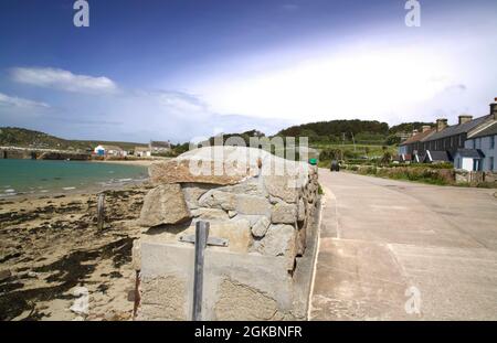 Le Quayside, le Nouveau Grimsby, Tresco, les îles de Scilly Banque D'Images