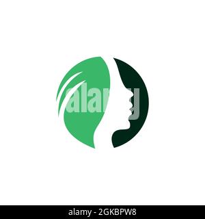 abstrait femmes spa logo icône plat concept vectoriel graphique design Illustration de Vecteur