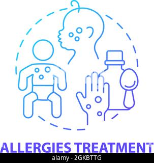 Icône de concept de gradient bleu pour le traitement des allergies Illustration de Vecteur
