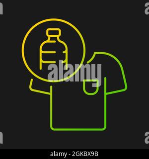 Vêtements en bouteilles en plastique dégradé icône vecteur pour thème sombre Illustration de Vecteur