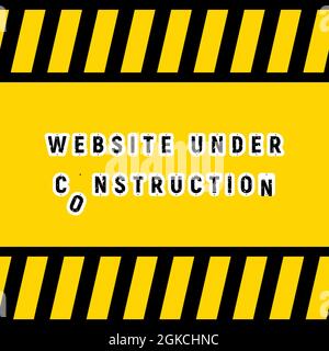 En construction conception ruban avertissement bannière, concept de développement de site Web. Conception d'arrière-plan vectoriel. Illustration de Vecteur