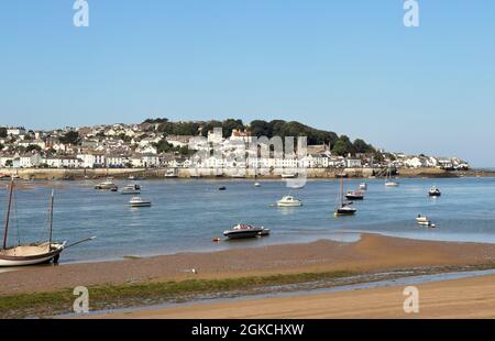 Estuaire de la rivière Torridge d'Instaw dans North Devon en direction de Appledore Town Banque D'Images