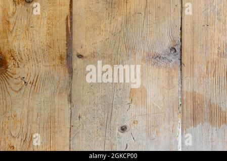 Planches de bois non vernies très texturées avec des nœuds, des taches et du chou-fleur proéminents. Texture en bois vectoriel Banque D'Images