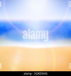 Résumé ciel bleu et lever de soleil sur la mer Illustration de Vecteur