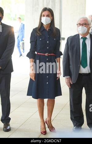 Madrid, Espagne. 14 septembre 2021. Letizia Ortiz Rocasolano Reine d'Espagne et épouse du roi Felipe VI assiste à la célébration du 50e anniversaire de la création de la Faculté des sciences de l'information de l'Université Complutense. Crédit : SOPA Images Limited/Alamy Live News Banque D'Images