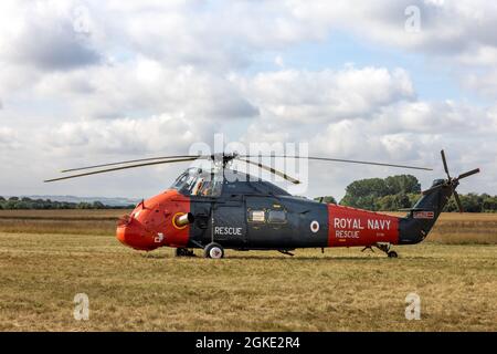 L'hélicoptère Westland Wessex HU5 (XT761) est détenu et exploité par Historic Helicopter sur exposition statique au salon de l'aviation et du country d'Abingdon 2021 Banque D'Images