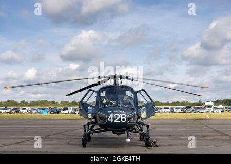 Westland Wasp AFFICHE le Mk 1 « XT435 » en exposition statique au salon de l'air et du pays d'Abingdon le 11 septembre 2021 Banque D'Images