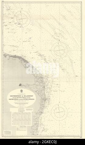 Norfolk et Suffolk Coast. Orfordness-Blakeney CARTE MER AMIRAUTÉ 1941 (1949) carte Banque D'Images