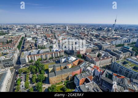 Panorama sur la ville, Leipziger Strasse, Mitte, Berlin, Allemagne Banque D'Images