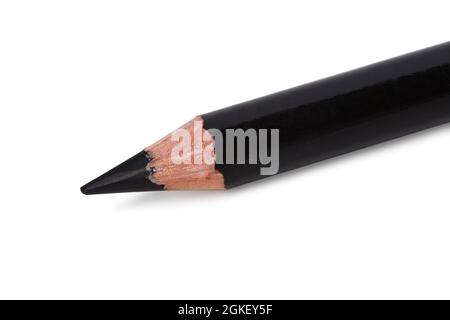 Crayon ardoise noir pour gros plan isolé sur blanc Banque D'Images
